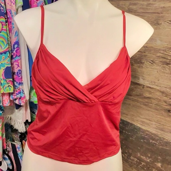 Princess Polly Red Wrap Tank Top - Picture 1 of 5